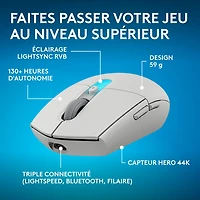 Souris de jeu optique Bluetooth 44 000 ppp G305 X SUPERLIGHT de Logitech - Blanc