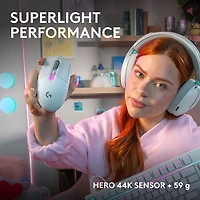 Souris de jeu optique Bluetooth 44 000 ppp G305 X SUPERLIGHT de Logitech - Blanc