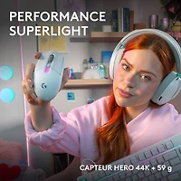 Souris de jeu optique Bluetooth 44 000 ppp G305 X SUPERLIGHT de Logitech - Blanc