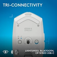 Souris de jeu optique Bluetooth 44 000 ppp G305 X SUPERLIGHT de Logitech - Blanc