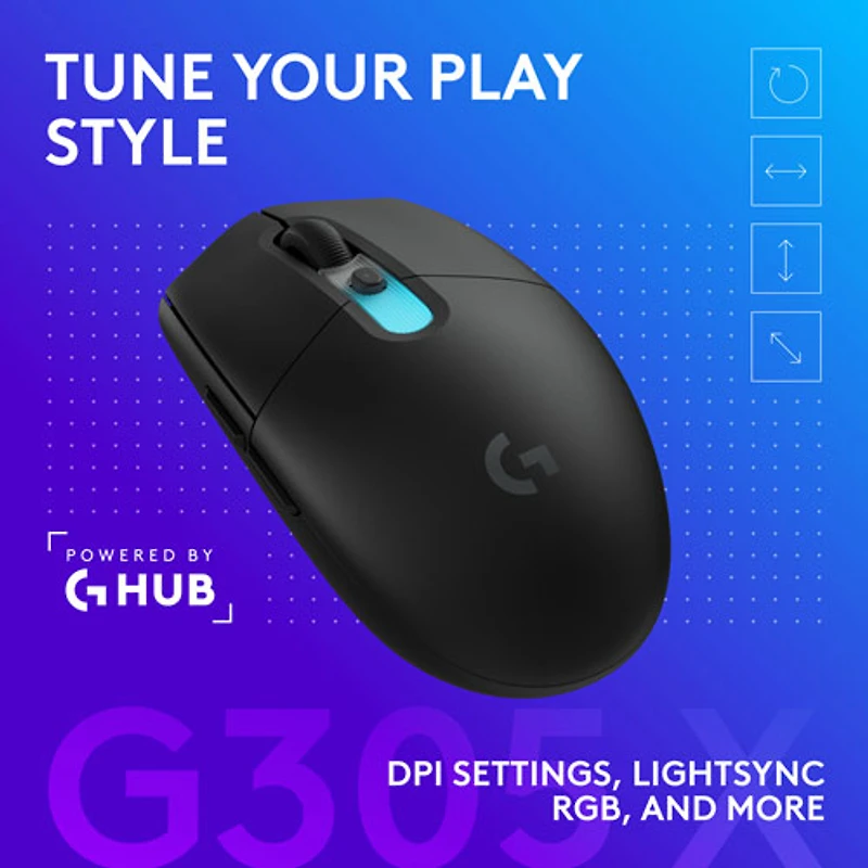 Logitech G305 X SUPERLIGHT 44000DPI Bluetooth Optical Gaming Mouse - Black