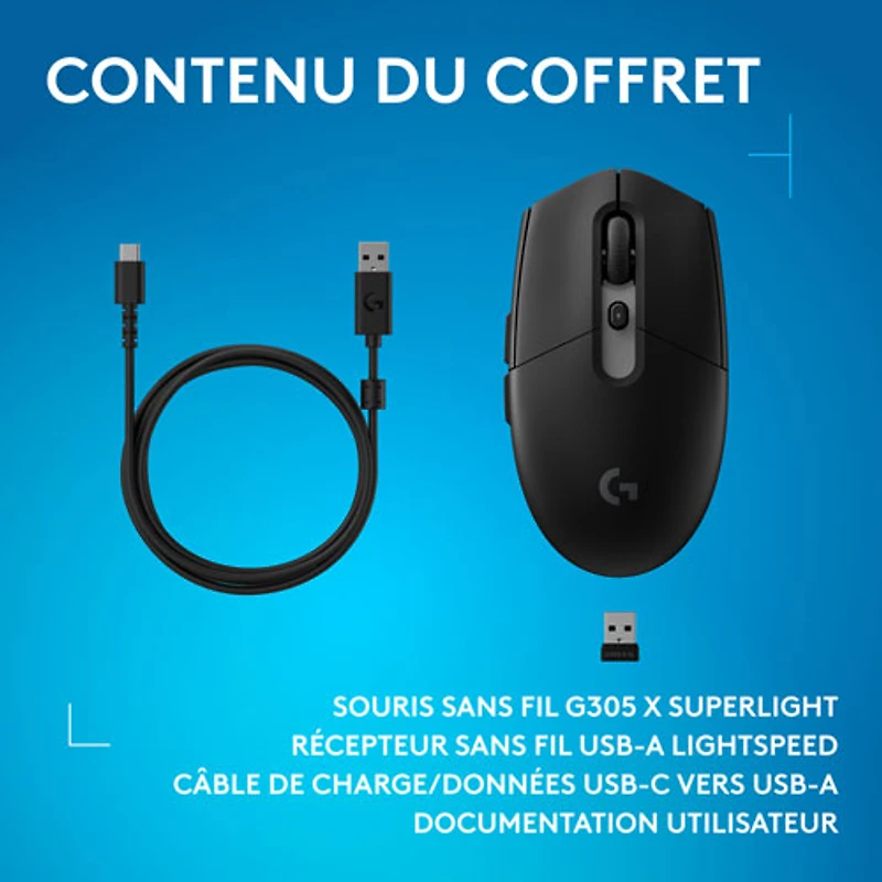 Logitech G305 X SUPERLIGHT 44000DPI Bluetooth Optical Gaming Mouse - Black