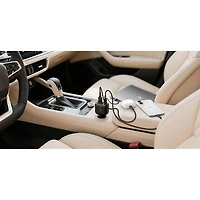 Belkin 75W Dual USB-C/USB-A Car Charger with Retractable USB-C Cable (CCC001fqBK) - Black