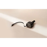 Belkin 75W Dual USB-C/USB-A Car Charger with Retractable USB-C Cable (CCC001fqBK) - Black