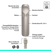 Logitech Spotlight 2 Wireless Laser Presentation Remote - Sand