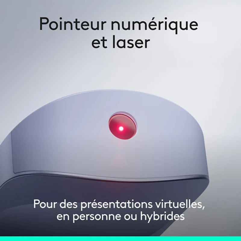 Télécommande de présentation laser sans fil Spotlight 2 de Logitech - Lilas pâle