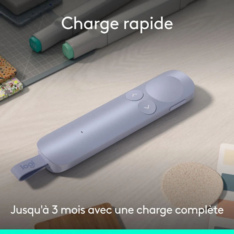 Télécommande de présentation laser sans fil Spotlight 2 de Logitech - Lilas pâle