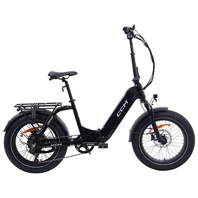 Vélo de ville électrique repliable Portage de CCM (moteur 500 W/autonomie maximale 95 km/vitesse maximale 32 km/h) - Noir