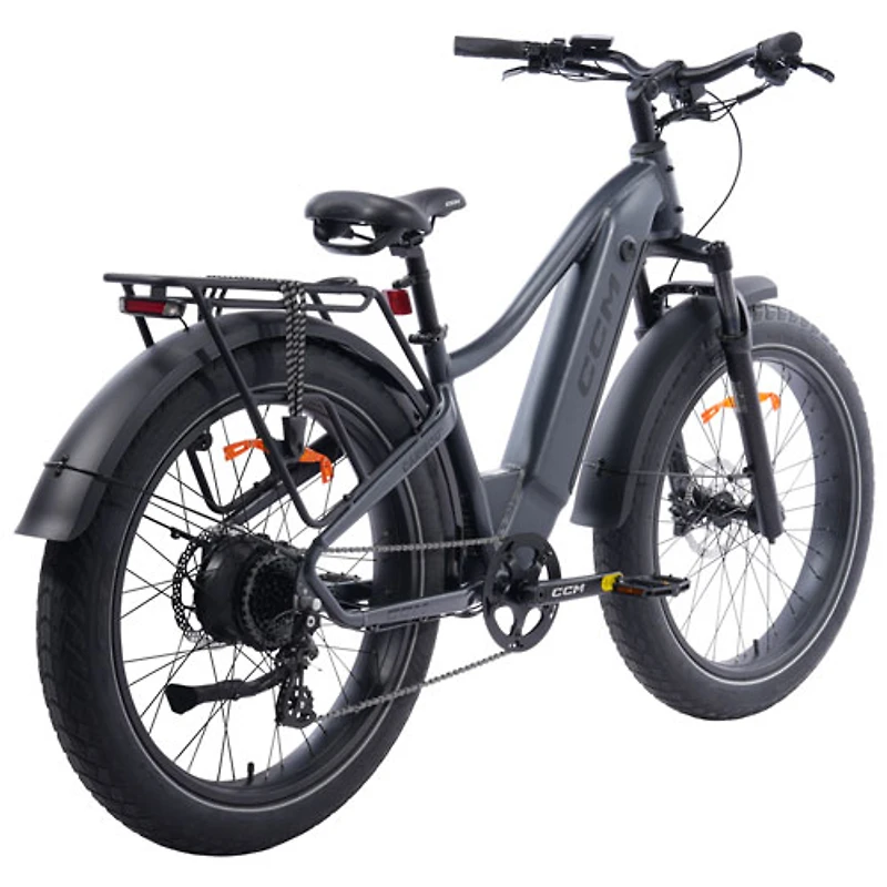 Vélo de ville électrique à gros pneus Caribou de CCM (moteur 500 W/autonomie maximale 89 km/vitesse maximale 32 km/h) - Noir