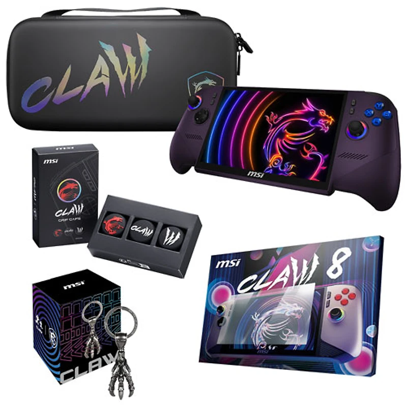 Appareil de jeu à écran tactile 1200p de 8 po Claw 8 EX AI + de MSI (Arc G3 Extreme d'Intel/RAM 32 Go/SSD 1 To/Windows 11)