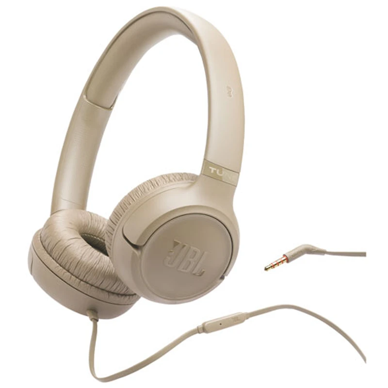 JBL Tune 530 Wired On-Ear Headphones - Beige
