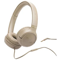 JBL Tune 530 Wired On-Ear Headphones - Beige