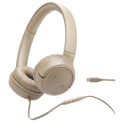 Casque d'écoute USB-C Tune 530C de JBL - Beige