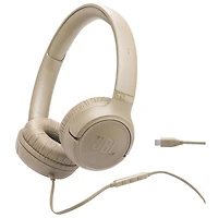 Casque d'écoute USB-C Tune 530C de JBL - Beige