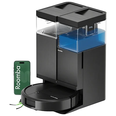 iRobot Roomba Plus 515 Combo Robot Vacuum & Mop for Multi-Surface with AutoWash Auto-Empty Dock, LiDAR, 202 min - Black