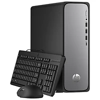 Ordinateur de bureau mince OmniDesk de HP - Argent météore/Noir (Ryzen 3 110 d'AMD/mémoire vive de 8 Go/SSD 512 Go) - Exclusivité BestBuy