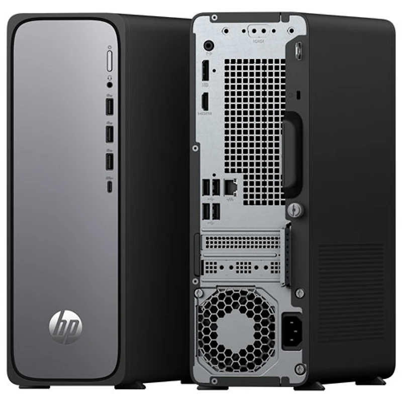 Ordinateur de bureau mince OmniDesk de HP - Argent météore/Noir (Ryzen 3 110 d'AMD/mémoire vive de 8 Go/SSD 512 Go) - Exclusivité BestBuy