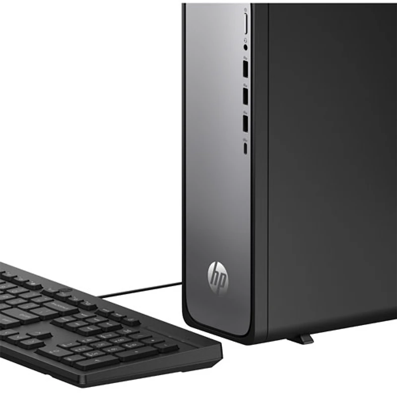 Ordinateur de bureau mince OmniDesk de HP - Argent météore/Noir (Ryzen 3 110 d'AMD/mémoire vive de 8 Go/SSD 512 Go) - Exclusivité BestBuy