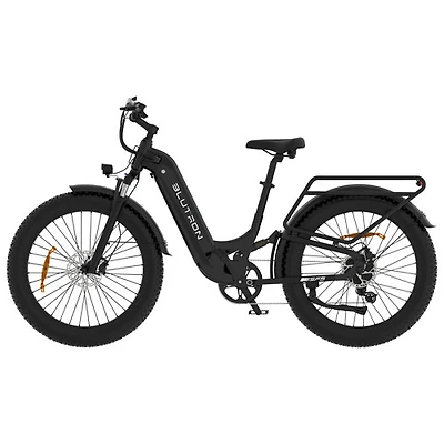 Vélo électrique à gros pneus SF5 de Blutron (moteur 500 W/autonomie jusqu'à 95 km/vitesse maximale 32 km/h) - Noir mat