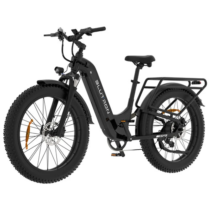 Vélo électrique à gros pneus SF5 de Blutron (moteur 500 W/autonomie jusqu'à 95 km/vitesse maximale 32 km/h) - Noir mat