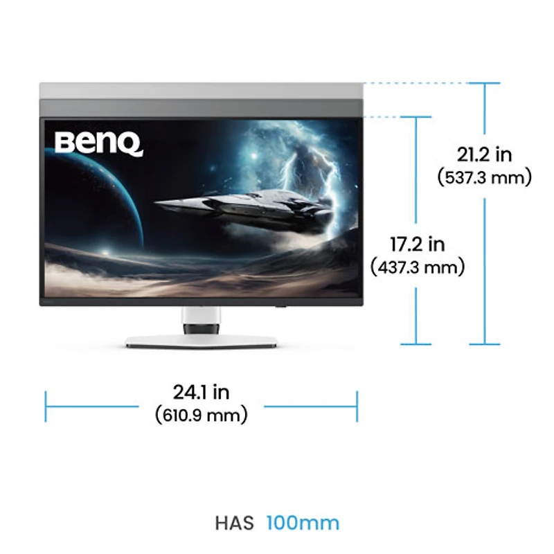 Moniteur de jeu QD-DELO HD 2K 500 Hz GàG 0,03 ms de 27 po Mobiuz de BenQ (EX271QZ) - Blanc