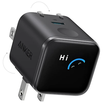 Anker Nano 45W USB-C Wall Charger with Smart Display - Black