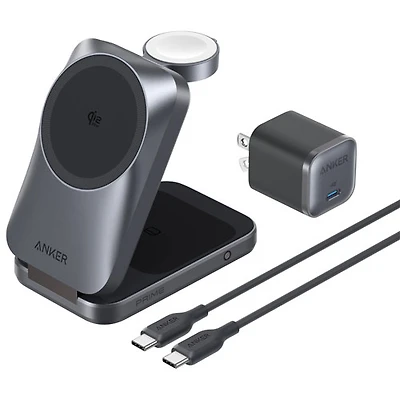 Anker Prime 3-in-1 25W Qi2 Wireless Charging Station with MagSafe (B25N1J11-5)