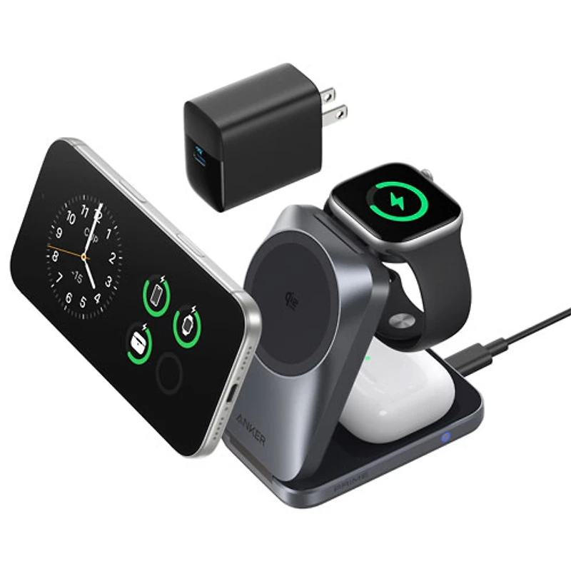 Anker Prime 3-in-1 25W Qi2 Wireless Charging Station with MagSafe (B25N1J11-5)