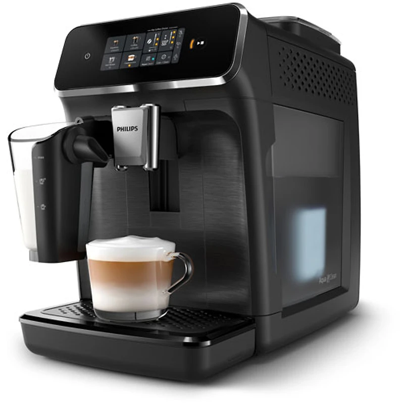 Machine à espresso entièrement automatique 2300 de Philips avec moussoir à lait - Noir