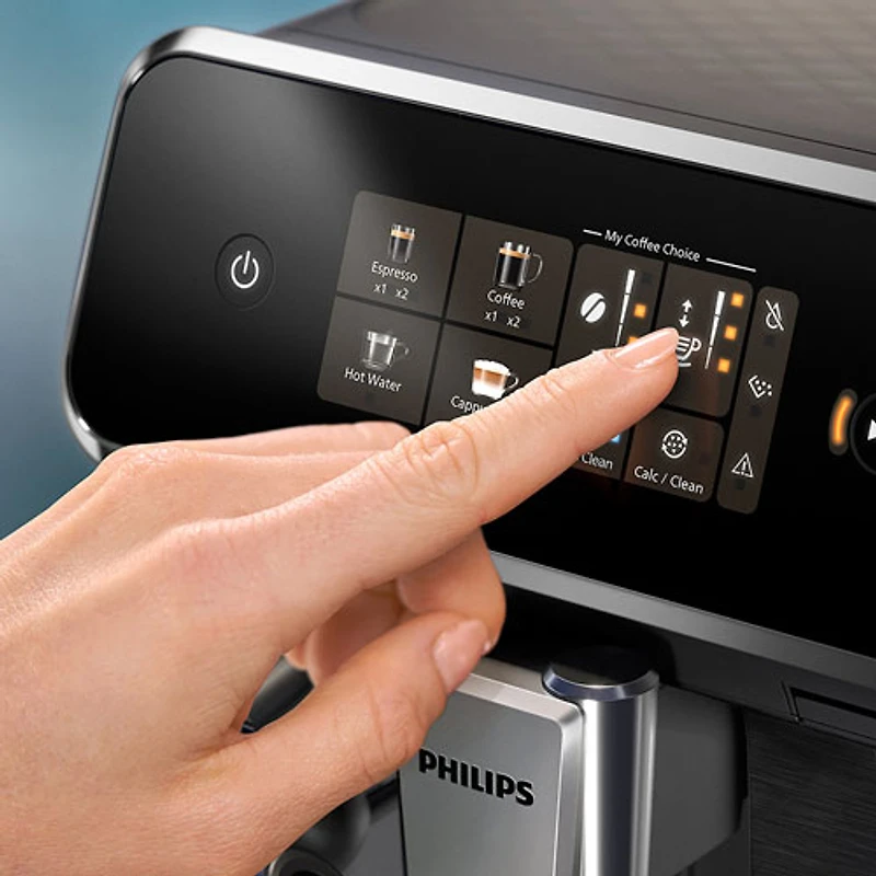 Machine à espresso entièrement automatique 2300 de Philips avec moussoir à lait - Noir
