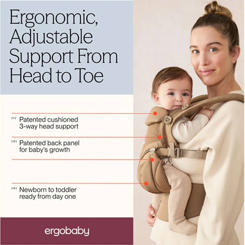 Ergobaby Omni Classic Mesh Four Position Baby Carrier - Camel