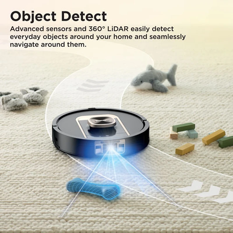 Aspirateur robot à vadrouille sans fil et sans sac avec vidage automatique et cartographie intelligente PowerDetect ThermaCharged de Shark