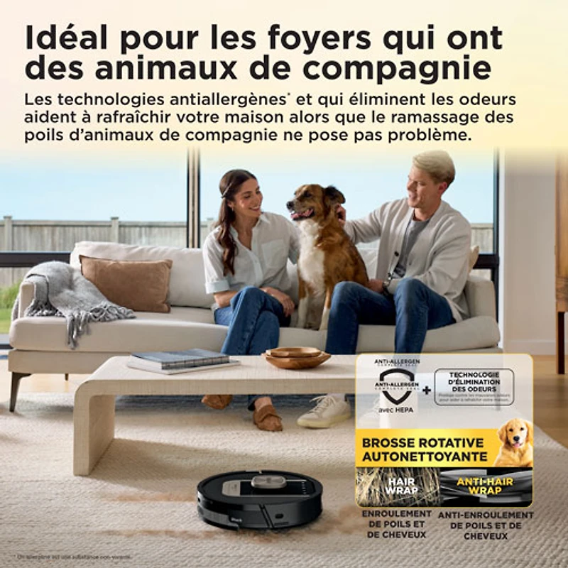 Aspirateur robot à vadrouille sans fil et sans sac avec vidage automatique et cartographie intelligente PowerDetect ThermaCharged de Shark