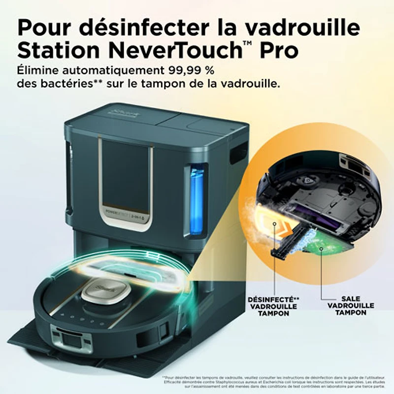Aspirateur robot à vadrouille sans fil et sans sac avec vidage automatique et cartographie intelligente PowerDetect ThermaCharged de Shark