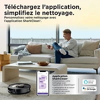 Aspirateur robot à vadrouille sans fil et sans sac avec vidage automatique et cartographie intelligente PowerDetect ThermaCharged de Shark