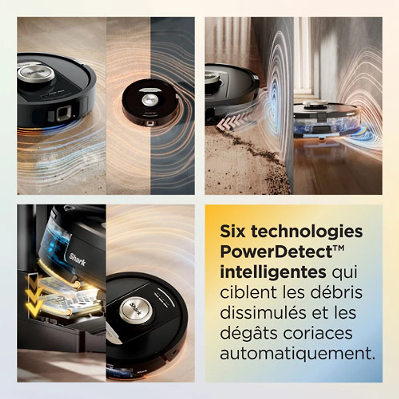 Aspirateur robot à vadrouille sans fil et sans sac avec vidage automatique et cartographie intelligente PowerDetect ThermaCharged de Shark