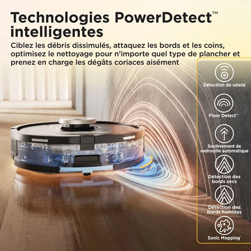 Aspirateur robot à vadrouille sans fil et sans sac avec vidage automatique et cartographie intelligente PowerDetect ThermaCharged de Shark