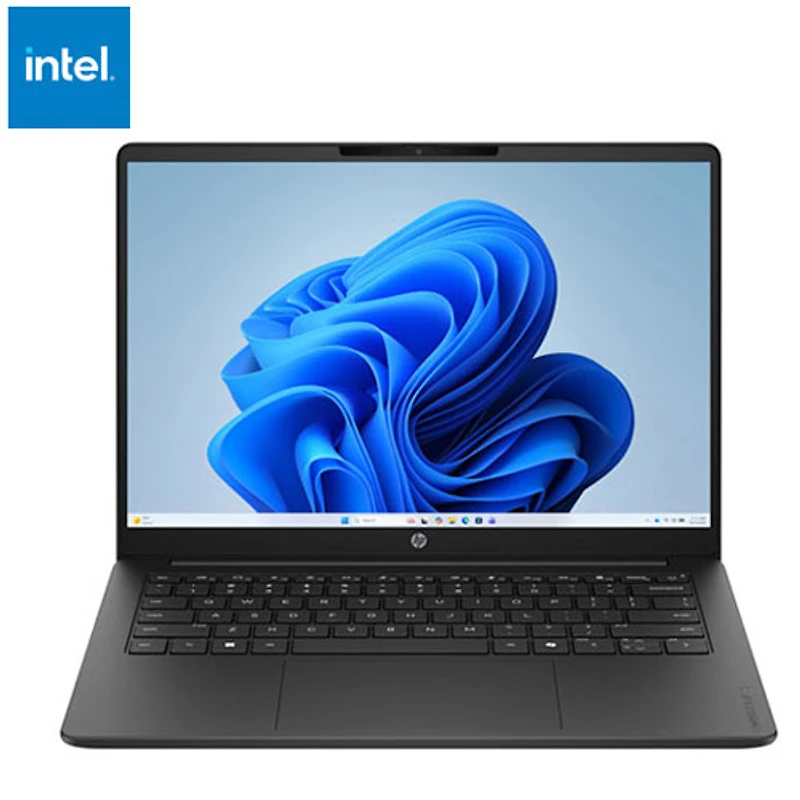 Portable OmniBook 3 de 14 po de HP - Noir de jais (N150 d'Intel/UFS 128 Go/RAM 4 Go/Windows 11 Famille)