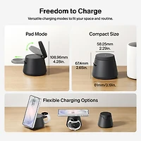 Belkin UltraCharge 3-in-1 25W Qi2 Wireless Magnetic Charging Stand - Black