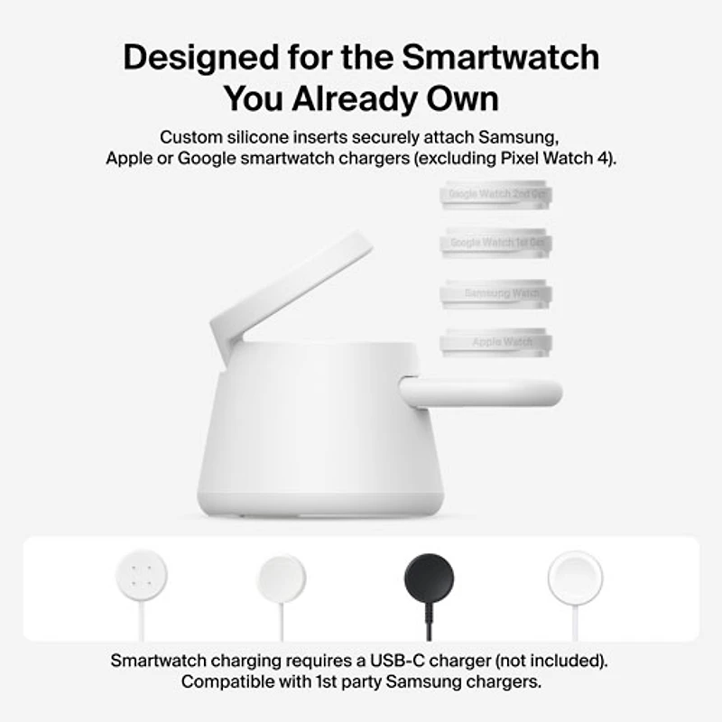 Belkin UltraCharge 3-in-1 25W Qi2 Wireless Magnetic Charging Stand - Black