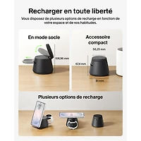 Belkin UltraCharge 3-in-1 25W Qi2 Wireless Magnetic Charging Stand - Black