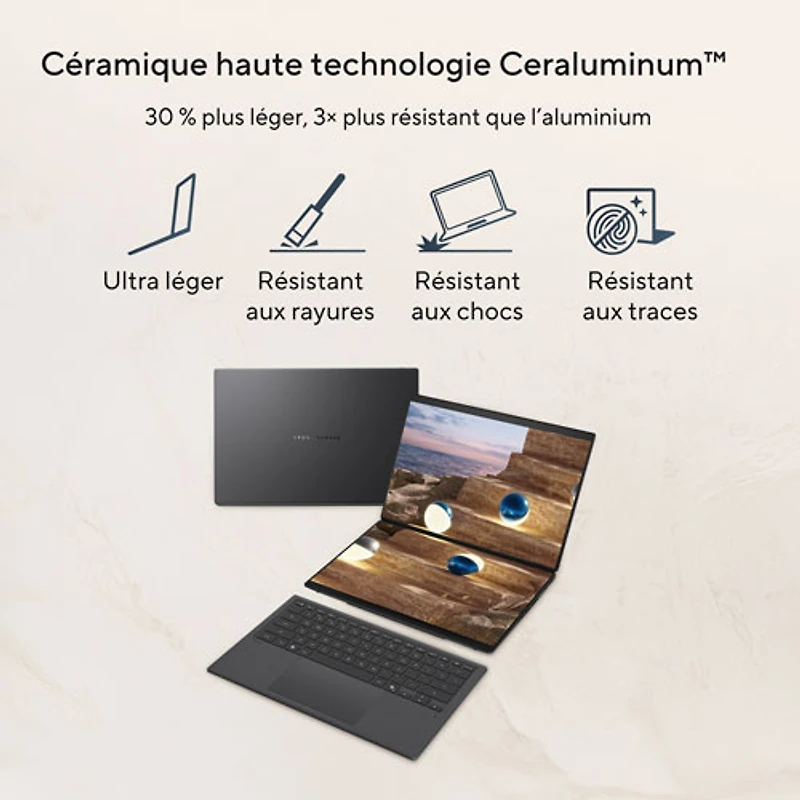 ASUS Zenbook DUO 14" OLED Touchscreen Laptop - Moher Grey (Intel Core Ultra X9 378H/32GB RAM/1TB SSD/Windows 11)