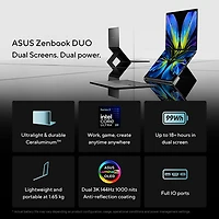 ASUS Zenbook DUO 14" OLED Touchscreen Laptop - Moher Grey (Intel Core Ultra X9 378H/32GB RAM/1TB SSD/Windows 11)