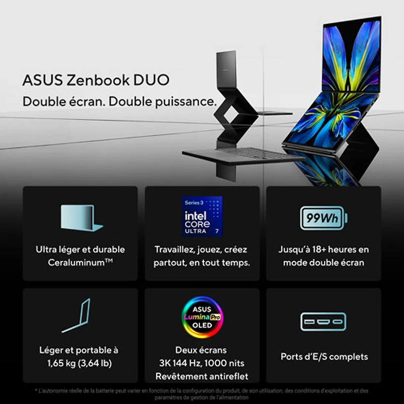 ASUS Zenbook DUO 14" OLED Touchscreen Laptop - Moher Grey (Intel Core Ultra X9 378H/32GB RAM/1TB SSD/Windows 11)