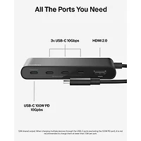 Belkin 5-in-1 Multi-Port 100W PD USB-C Hub with 4k HDMI (AVC021fqBK)