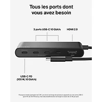 Belkin 5-in-1 Multi-Port 100W PD USB-C Hub with 4k HDMI (AVC021fqBK)