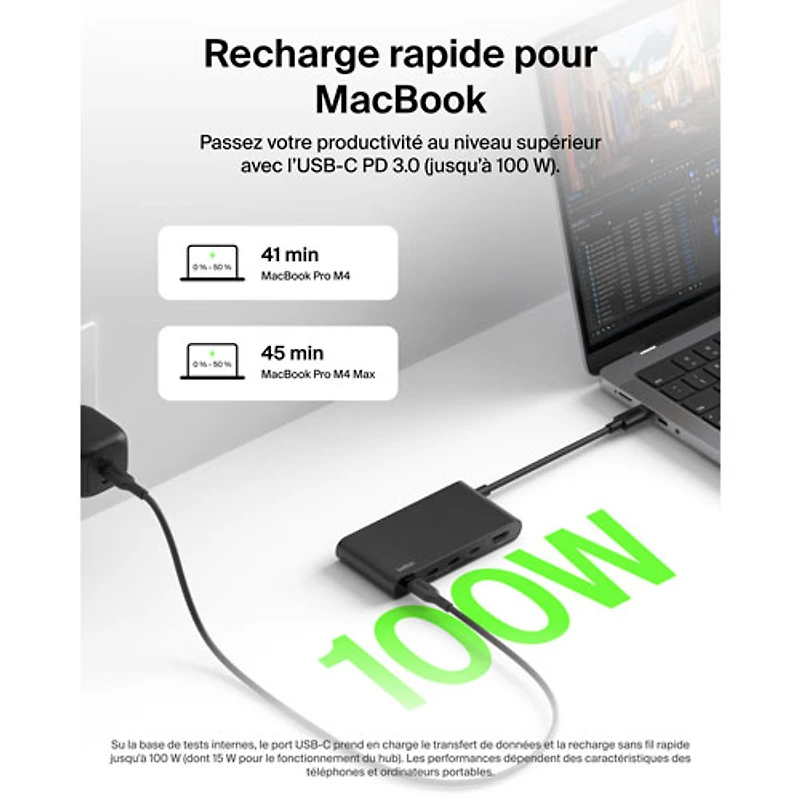 Belkin 5-in-1 Multi-Port 100W PD USB-C Hub with 4k HDMI (AVC021fqBK)