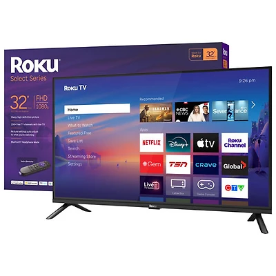 Roku 32" R3 Select Series 1080p HD Dolby Atmos LED Roku OS Smart TV (32R3E5CA) - 2026 - Great for Streaming
