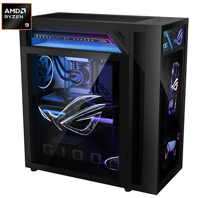 ASUS ROG GM1000TY Gaming PC (AMD Ryzen 9 9950X3D/64GB RAM/2TB SSD/GeForce RTX 5080 ROG OC/Windows 11) - Only at Best Buy