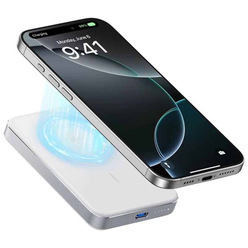 Anker MagGO 10000 mAh 15W USB-C Power Bank with MagSafe - White